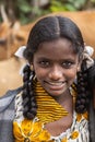 Closeup of girl at Pilgrim farewell ceremony, Belathur Karnataka India.