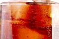 Closeup of a glass of cola