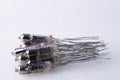 Closeup of glass vacuum tubes, vintage electronic parts Royalty Free Stock Photo