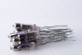 Closeup of glass vacuum tubes, vintage electronic parts