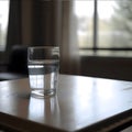 Closeup Glass of water on table, vintage and retro style Royalty Free Stock Photo