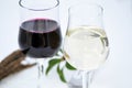 Glasses of water and wine Royalty Free Stock Photo