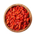 Closeup Goji berries top view isolate Royalty Free Stock Photo