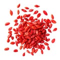 Closeup Goji berries top view isolate Royalty Free Stock Photo
