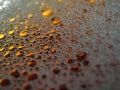 Closeup gold bubbles of coffee with shiny, macro image