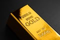 Closeup of gold bullion Royalty Free Stock Photo