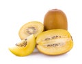Gold kiwi fruit isolated on white background Royalty Free Stock Photo