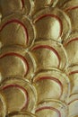 Closeup golden fish scale stucco