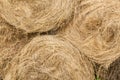 Closeup of golden hay roll Royalty Free Stock Photo