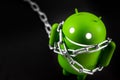Google Android figure with metal chain