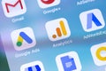 Closeup Google Services icon apps on the screen smartphone Royalty Free Stock Photo