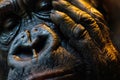 Closeup of a gorilla. Ai generative Royalty Free Stock Photo