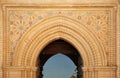 Closeup of the Gothic mudejar door of the Monastery of San Isidoro del Campo in Santiponce near Seville, Andalusia, Spain.