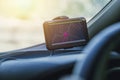 Closeup GPS car navigator for car driver Royalty Free Stock Photo