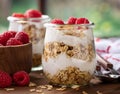 Granola Parfait With Yogurt and Raspberries