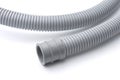 Closeup of gray plastic corrugated hose