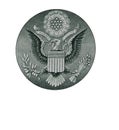 Closeup of the Great Seal of the United States on 1 dollar banknote Royalty Free Stock Photo