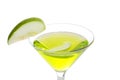 Closeup green apple martini Royalty Free Stock Photo