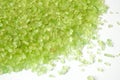 closeup of a green bath salt