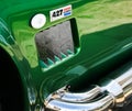 Closeup of a green vintage car during the Classic Car Show in Ryde Isle of Wight
