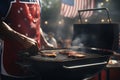 Closeup of a grill master cooking up delicious. Generative ai