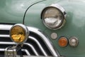 Closeup of Grille and Lights of Restored Classic Car Royalty Free Stock Photo