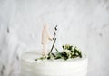 Closeup of groom and bride wedding cake topper Royalty Free Stock Photo