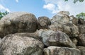 Closeup group of big rock for decorate in the garden texture background