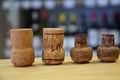 Closeup of a group of Champagne Corks.