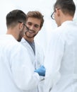 Closeup.a group of doctors talking. Royalty Free Stock Photo