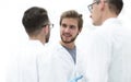 Closeup.a group of doctors talking. Royalty Free Stock Photo