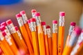 A closeup of a group of pencils. Royalty Free Stock Photo