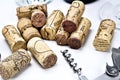 Closeup of a group of wine corks