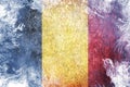 Closeup of grunge Flag of Belgium. Frozen Belgian flag Royalty Free Stock Photo