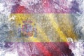 Closeup of grunge Flag of Spain. Frozen Spanish flag Royalty Free Stock Photo