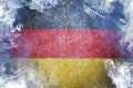 Closeup of grunge German flag. Frozen German flag Royalty Free Stock Photo