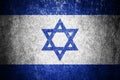 Closeup of grunge Israeli flag. Dirty Israel flag on a metal surface Royalty Free Stock Photo