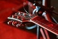 Closeup of guitar fingerboard at concert Royalty Free Stock Photo