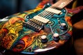 Closeup guitar. Generate Ai Royalty Free Stock Photo
