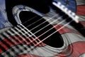 Closeup of Guitar Strings for Music American Flag Americana USA Royalty Free Stock Photo