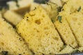 Closeup of Gujarati Khaman Dhokla or Steamed Gram Flour Snack - Indian Cuisine Royalty Free Stock Photo