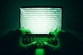 Closeup of hacker is using the laptop computer to coding virus or malware for hacking internet server, Cyber attack, System Royalty Free Stock Photo