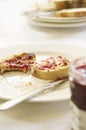 Closeup Of Half Eaten Toast With Jam