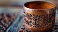 A closeup of a halffinished votive holder with intricate patterns pressed into the surface. Royalty Free Stock Photo