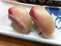 Closeup of hamachi buri sushi