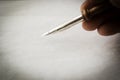 Closeup of hand with fountain pen Royalty Free Stock Photo