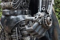 hand of hero robot made by old iron Royalty Free Stock Photo