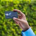 Closeup of hand holding credit card Royalty Free Stock Photo
