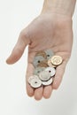 Hand holding danish currency Royalty Free Stock Photo