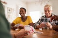 Closeup of hand holding playing cards Royalty Free Stock Photo